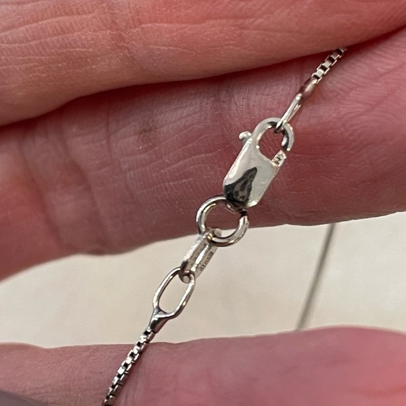 Sterling silver 925 cz pendant classic simple delicate necklace Italy - Picture 7 of 10